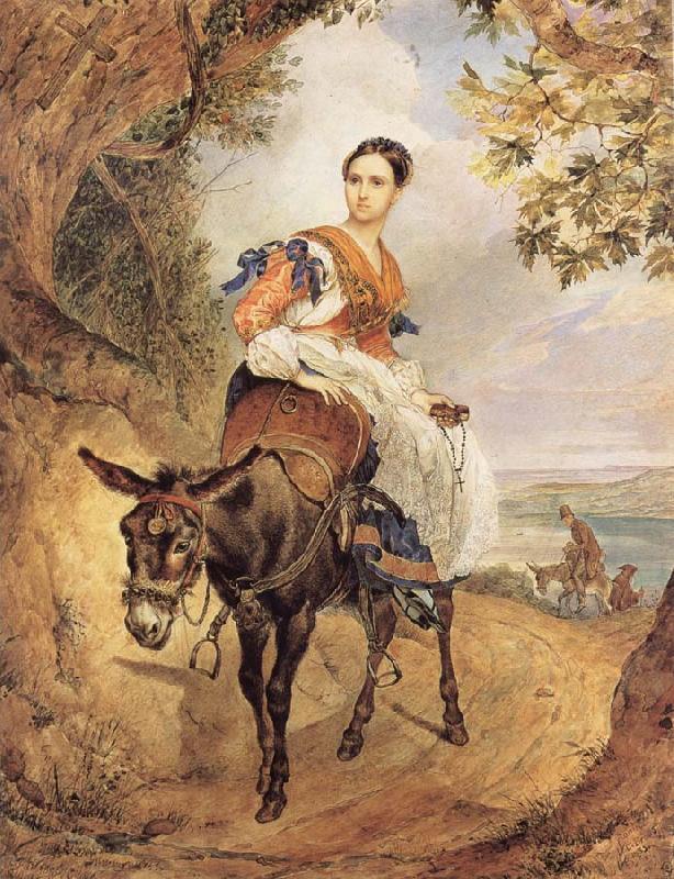  Portrait of countess olga fersen riding a donkey